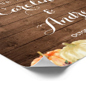 Rustikaler Herbst floraler Mason Jar Lights Hochze Poster (Ecke)