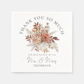 Rustikaler Herbst Florals Neuer Herr Mrs. Serviette (Vorderseite)