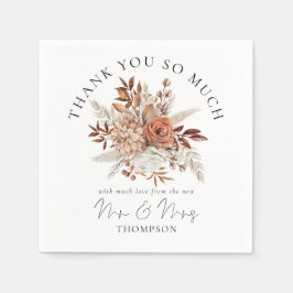 Rustikaler Herbst Florals Neuer Herr Mrs. Serviette