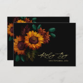 Rustikaler Herbst Florals Sonnenblume Hochzeit im  RSVP Karte (Vorne/Hinten)