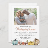 Rustikaler Herbst Foto Erntedank Einladung (Vorne/Hinten)
