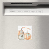 Rustikaler Herbst Hallo Kürbis Magnet (In Situ (Geschirrspüler))