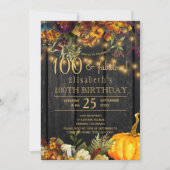 Rustikaler Herbst Herbst Blumenchic 100 sagenhafte Einladung (Vorderseite)