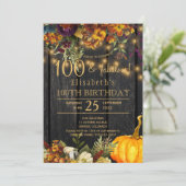 Rustikaler Herbst Herbst Blumenchic 100 sagenhafte Einladung (Stehend Vorderseite)