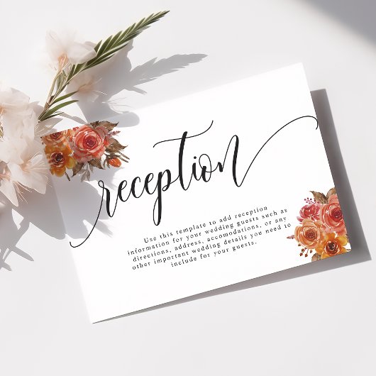 Rustikaler Herbst Herbst Blumenempfang Begleitkarte