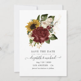 Rustikaler Herbst - Herbst Blumenhochzeit Save The Date