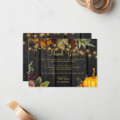 Rustikaler Herbst Herbst Blumenholz Geburtstag vie Mitteilungskarte (Vorderseite/Rückseite Beispiel)