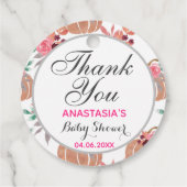 Rustikaler Herbst Herbst Danke Babydusche Geschenkanhänger (Rückseite)