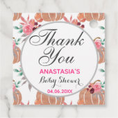 Rustikaler Herbst Herbst Danke Babydusche Geschenkanhänger (Rückseite)