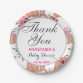 Rustikaler Herbst Herbst Danke Babydusche Pappteller (Vorderseite)