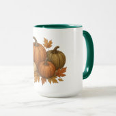 Rustikaler Herbst/Herbst Kürbis & Blätter Tasse (VorderseiteRechts)