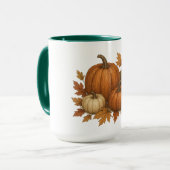 Rustikaler Herbst/Herbst Kürbis & Blätter Tasse (Vorderseite Links)