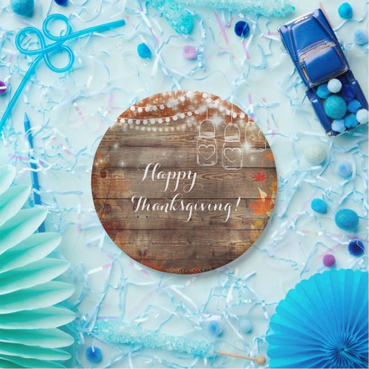 Rustikaler Herbst Herbst verlässt Erntedank Teller (Party)