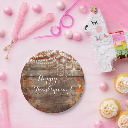 Rustikaler Herbst Herbst verlässt Erntedank Teller (Party)