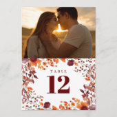 Rustikaler Herbst Herbstflora Foto Tischnummer (Vorderseite)