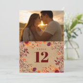 Rustikaler Herbst Herbstflora Foto Tischnummer (Stehend Vorderseite)