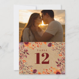 Rustikaler Herbst Herbstflora Foto Tischnummer