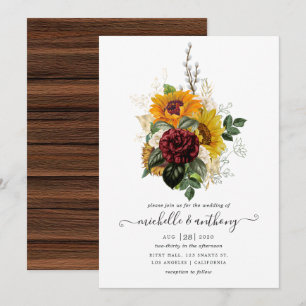 Rustikaler Herbst - Herbstliche Hochzeitsblumen Einladung