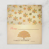 Rustikaler Herbst hinterlässt drei Tafelkarten mit Platzkarte (Außenseite Aufgefaltet)