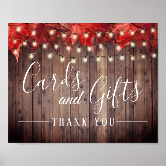 Rustikaler Herbst hinterlässt Hochzeit im Herbst K Poster (Vorne)