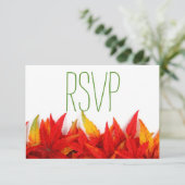Rustikaler Herbst hinterlässt Hochzeit im Herbst - RSVP Karte (Stehend Vorderseite)