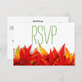 Rustikaler Herbst hinterlässt Hochzeit im Herbst - RSVP Karte (Vorne/Hinten)