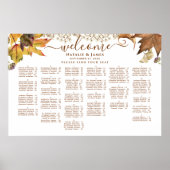 Rustikaler Herbst Hochzeit Alphabetische Sitzplätz Poster (Vorne)