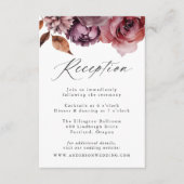 Rustikaler Herbst Hochzeitsempfang von Marsala Flo Begleitkarte (Vorderseite)