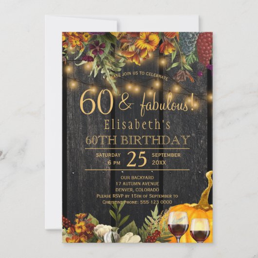 Rustikaler Herbst jedes Zeitalter Meilenstein Gebu Einladung (Vorderseite)