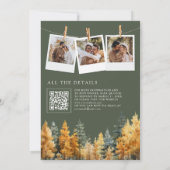 Rustikaler Herbst-Kiefern QR-Code Hochzeit Einladung (Rückseite)