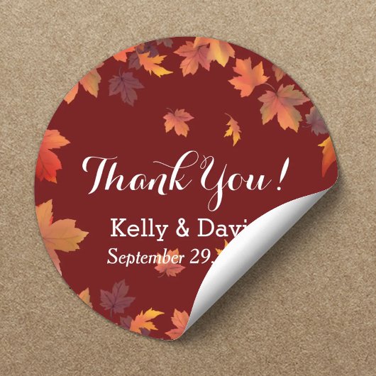 Rustikaler Herbst lässt Burgund-Hochzeit im Herbst Runder Aufkleber