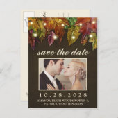 Rustikaler Herbst lässt die Datumskarten im Herbst Ankündigungspostkarte (Vorne/Hinten)