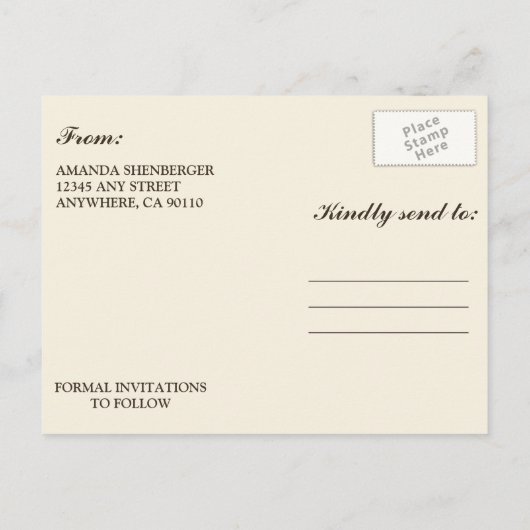 Rustikaler Herbst lässt die Datumskarten im Herbst Ankündigungspostkarte (Rückseite)