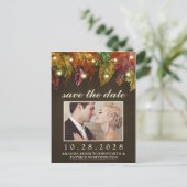 Rustikaler Herbst lässt die Datumskarten im Herbst Ankündigungspostkarte (Stehend Vorderseite)