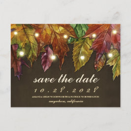 Rustikaler Herbst lässt die Datumskarten im Herbst Ankündigungspostkarte