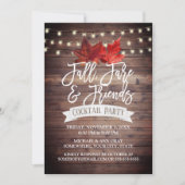 Rustikaler Herbst lässt Erntedank Cocktail Party Einladung (Vorderseite)