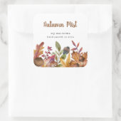 Rustikaler Herbst lässt Kerzenkosmetik zurück Quadratischer Aufkleber (Tasche)