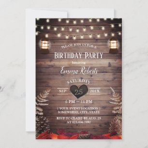 Rustikaler Herbst lässt Vintage Laterne zum Geburt Einladung