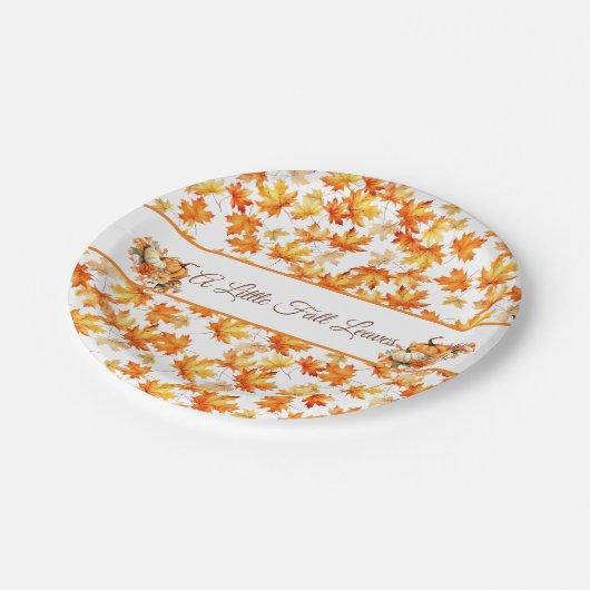 Rustikaler Herbst Pappteller (Schrägansicht)
