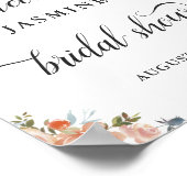 Rustikaler Herbst Pfirsichblütenzeichen Brautparty Poster (Ecke)