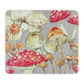 Rustikaler Herbst Pilz-Wald Natur Grau Schneidebrett (Vorderseite)