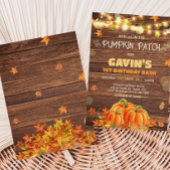 Rustikaler Herbst-Pumpkin-Pflaster zum Geburtstag Einladung