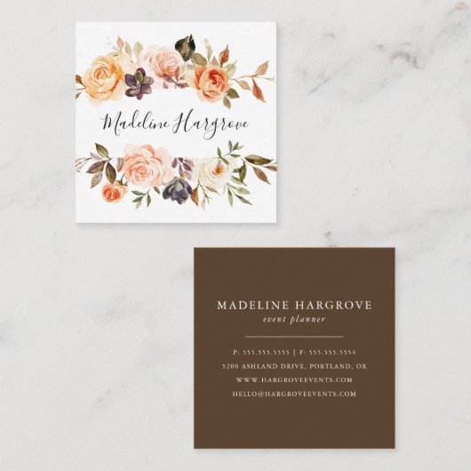 Rustikaler Herbst Quadratische Visitenkarte (Vorne/Hinten)