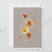 Rustikaler Herbst Sonnenblumen Taupe Weißer Baden  Einladung (Rückseite)