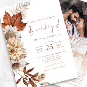 Rustikaler Herbst Terracotta Florals QR Code Hochz Einladung