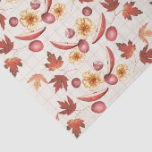 Rustikaler Herbst und Herbstlaube und Cranberries Seidenpapier (Ausschnitt)
