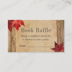 Rustikaler Herbst verlässt Buch Raffle Karten