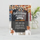 Rustikaler Herbst verlässt die US-Flagge für das m Einladung (Stehend Vorderseite)