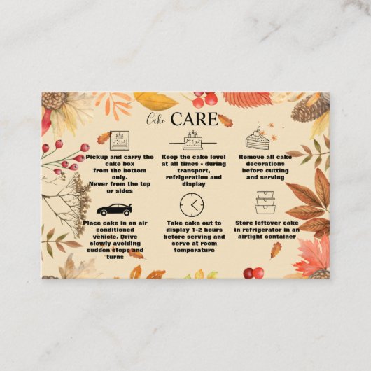 Rustikaler Herbst Visitenkarte (Vorderseite)