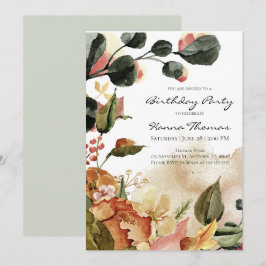 Rustikaler Herbst Wasserfarbe Geburtstag Einladung